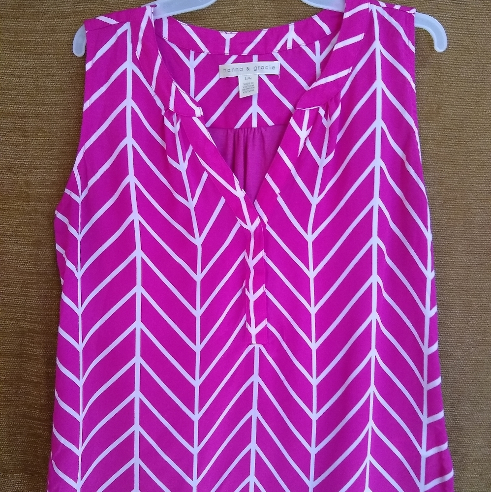 Bright Pink Tank Blouse